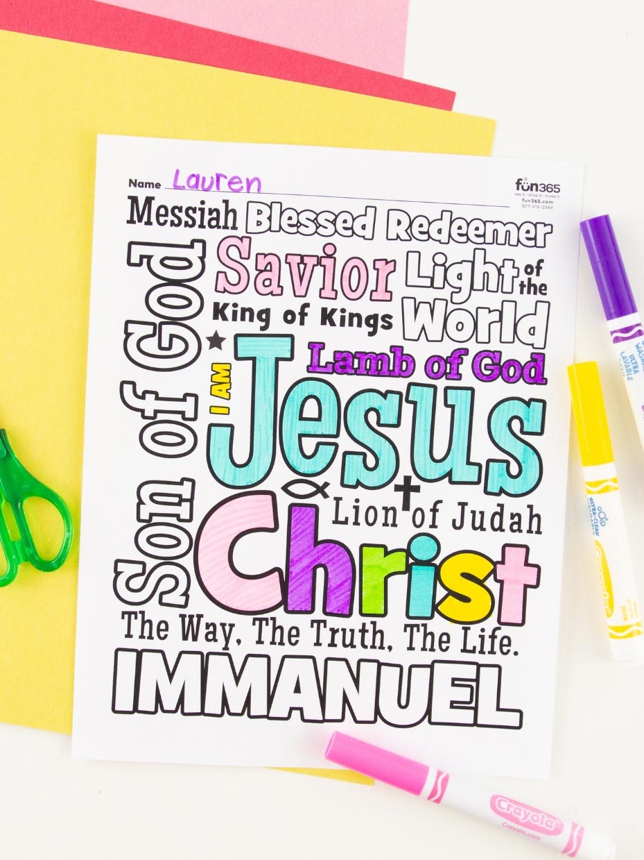 Printable Names Of God Coloring Pages