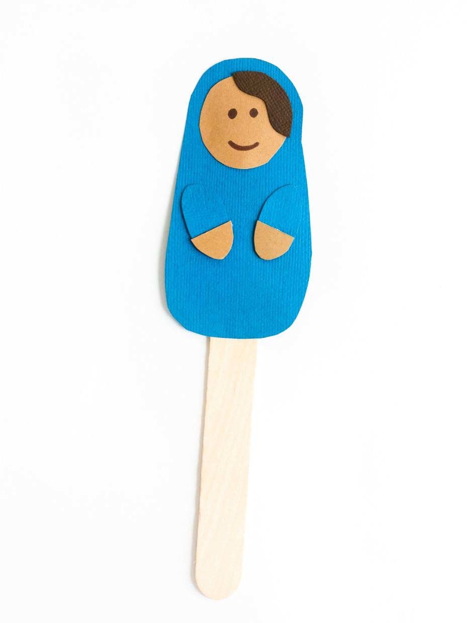 Mary Popsicle Stick Puppet