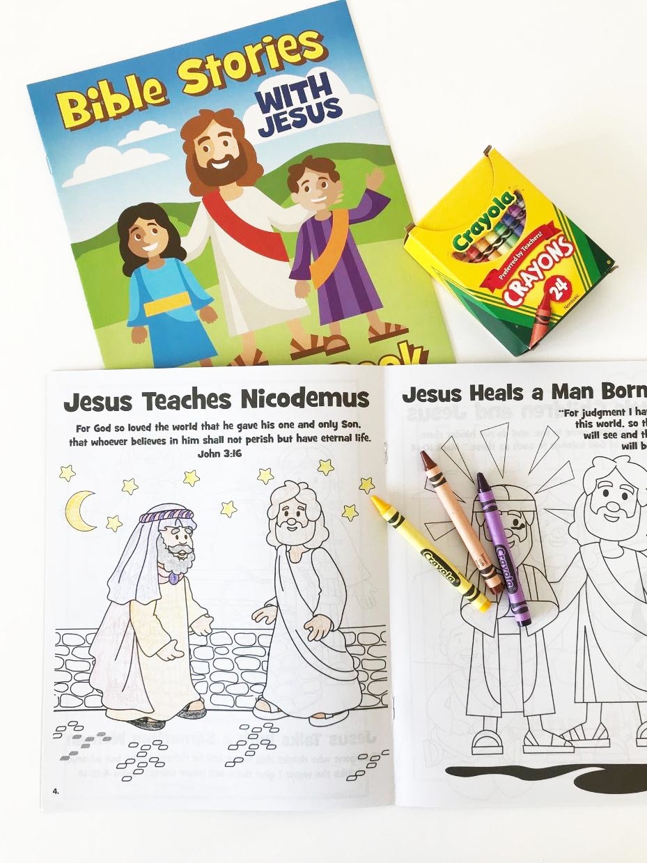 Bible Stories with Jesus Coloring Book