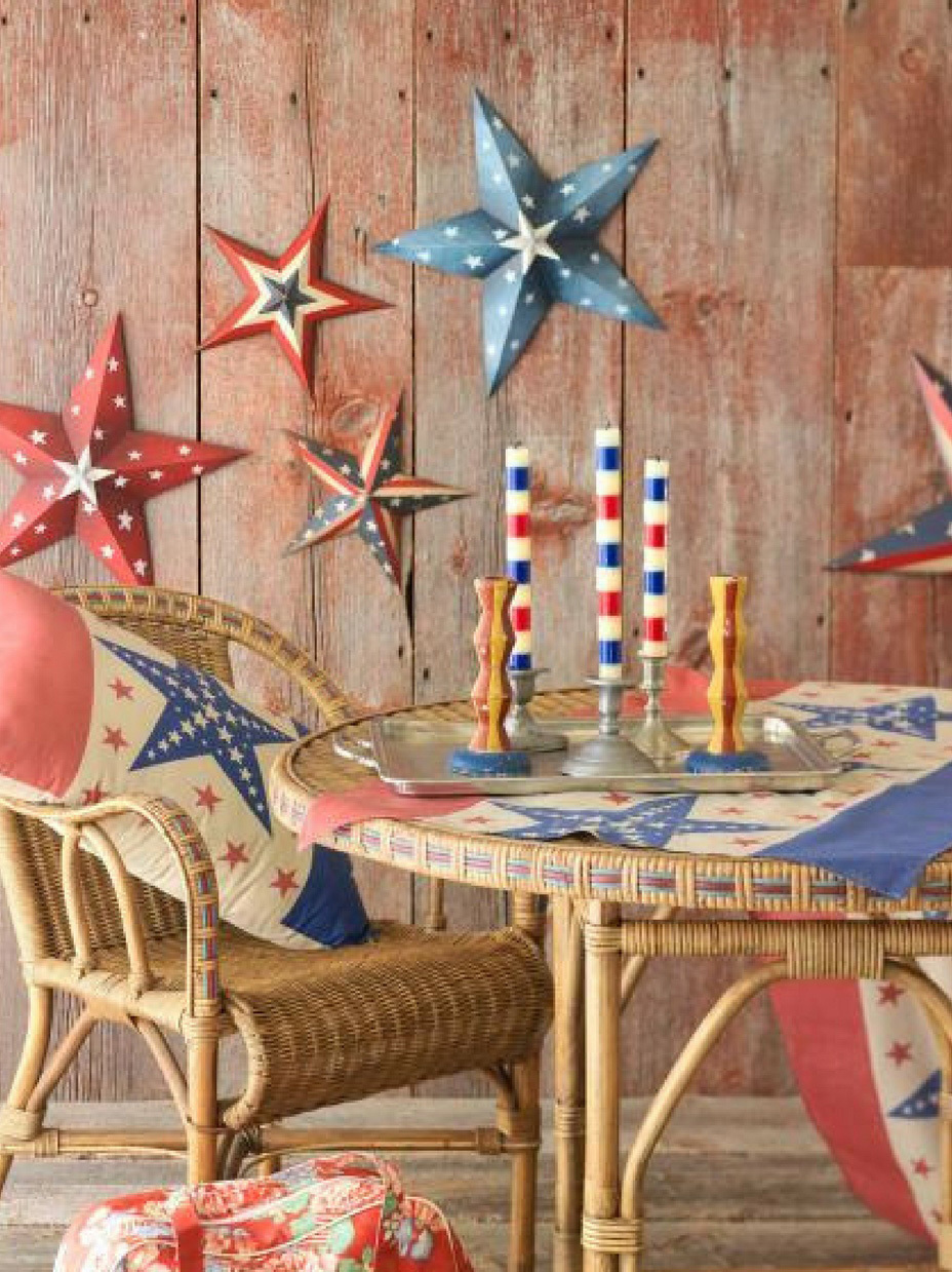 Rustic Red, White & Blue Porch Decor