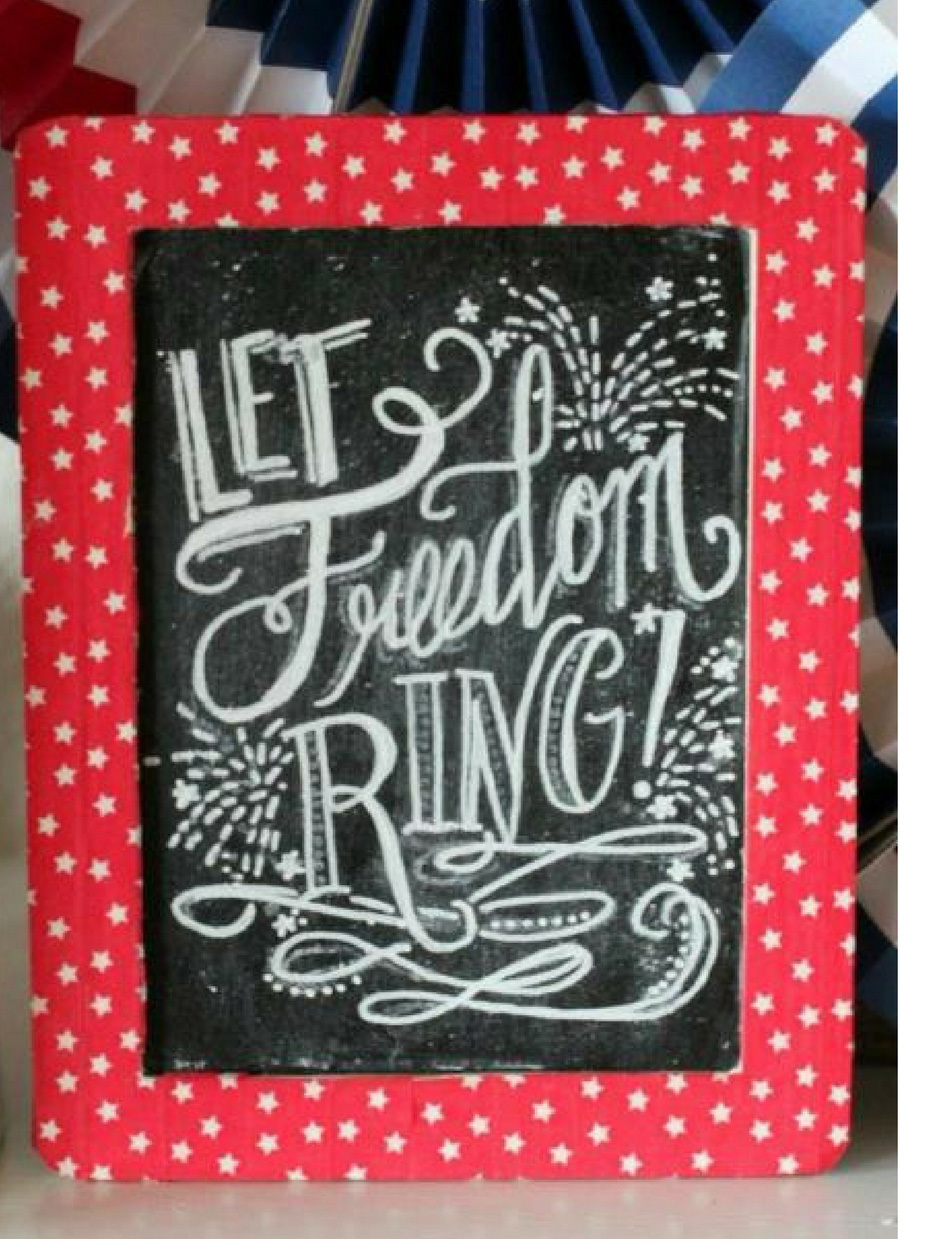 Washi Tape Patriotic Chalkboards