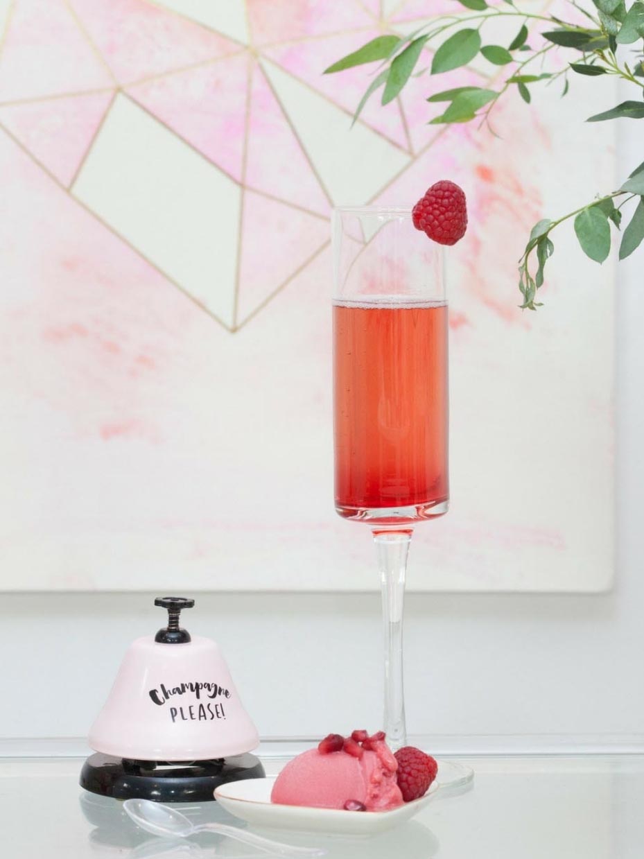 Pink Champagne & Sorbet Cocktail