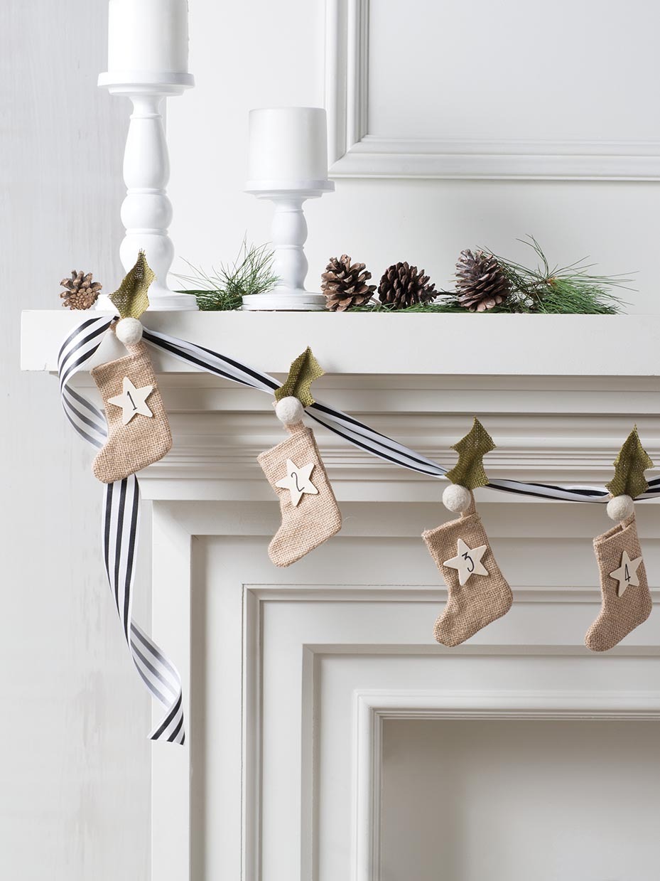 DIY Farmhouse Mini Stocking Advent Calendar