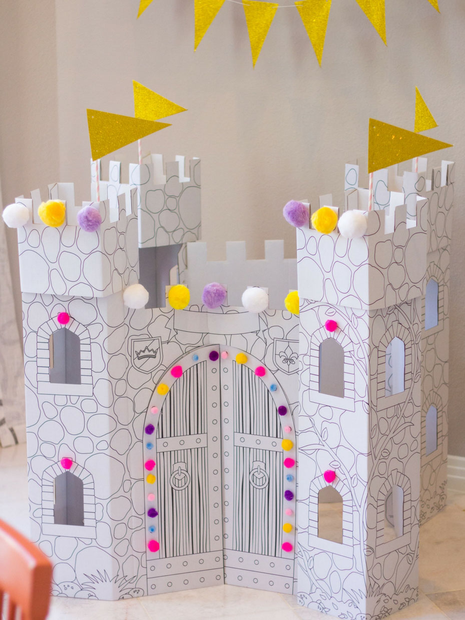 Pom-Pom Decorated Castle Playhouse