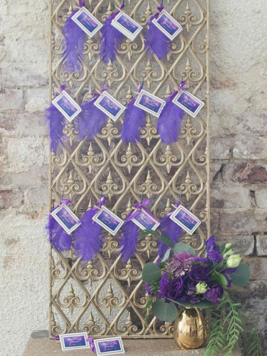 Purple and Navy Wedding Seating Chart