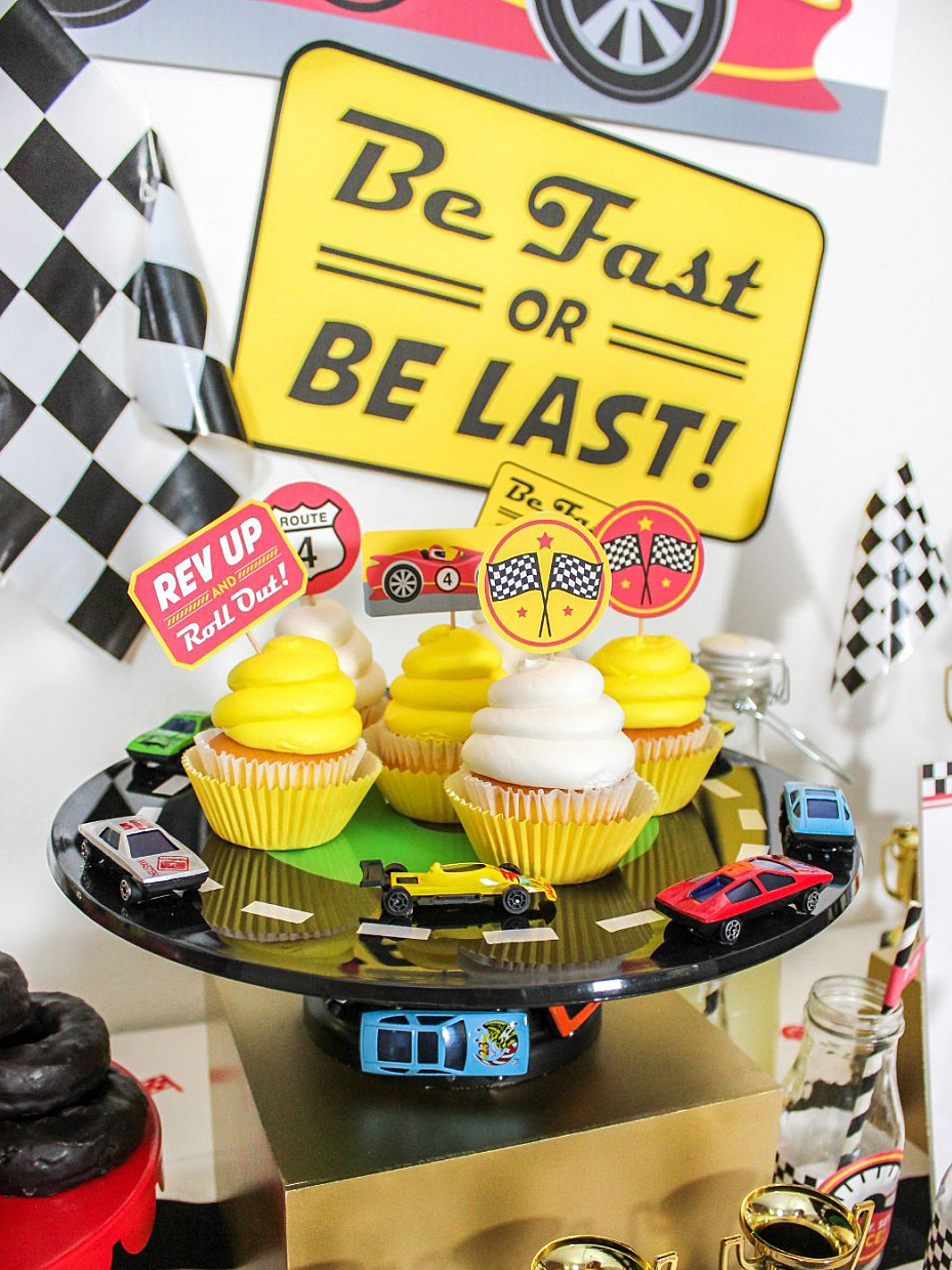 Race Car Party Cupcake Toppers