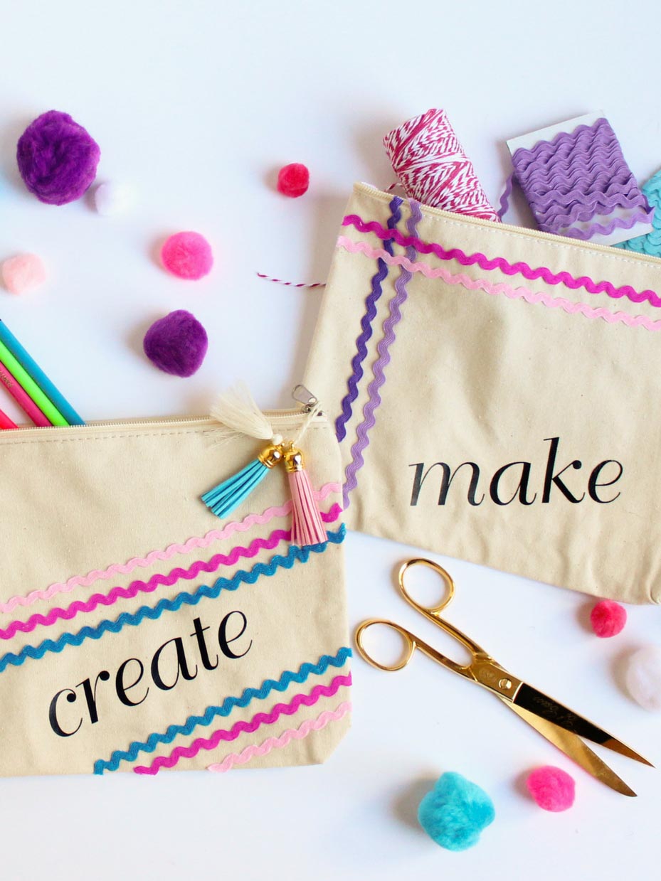 Rickrack Decorated Craft Supply Bags