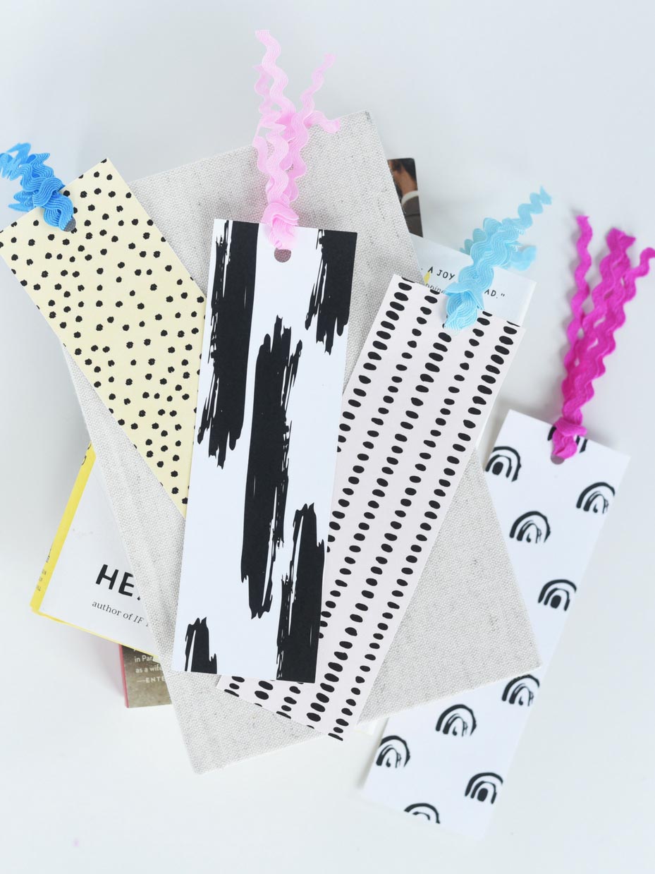 DIY Printable Bookmarks with Rickrack Trim