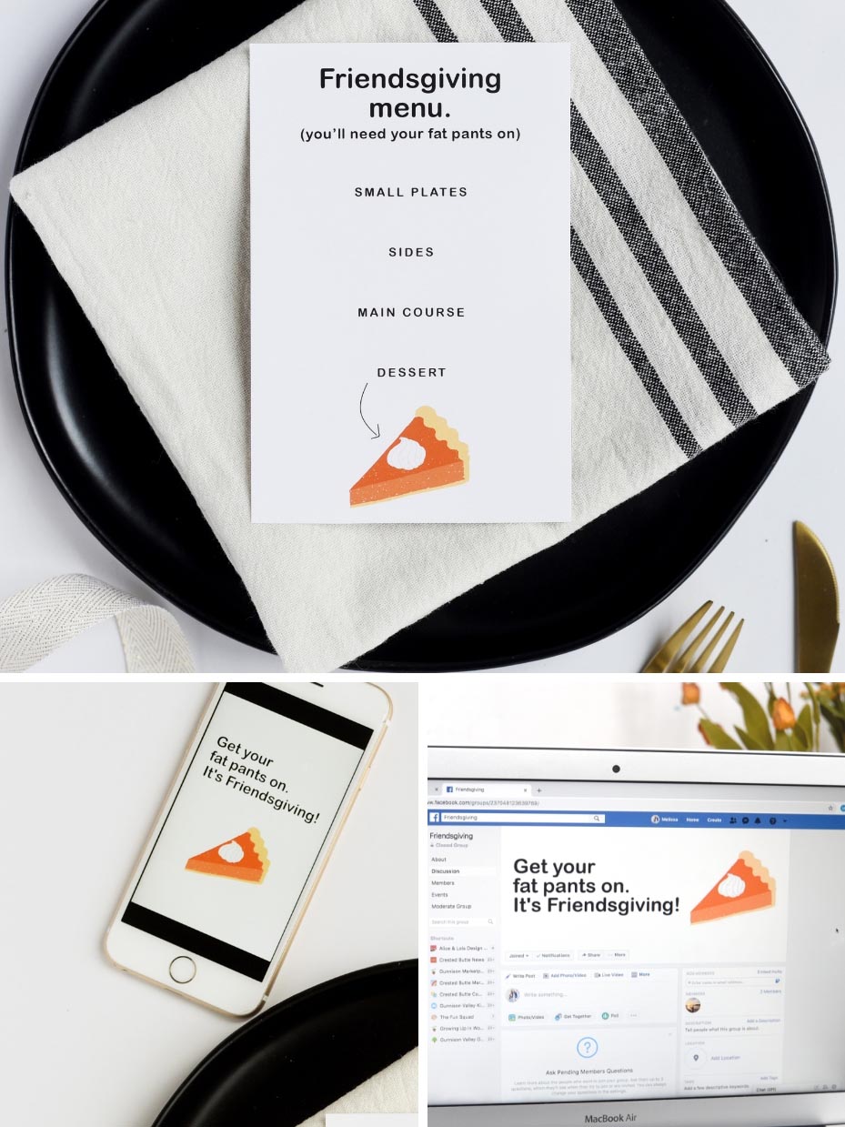Sarcastic Friendsgiving Invite & Printable Menu