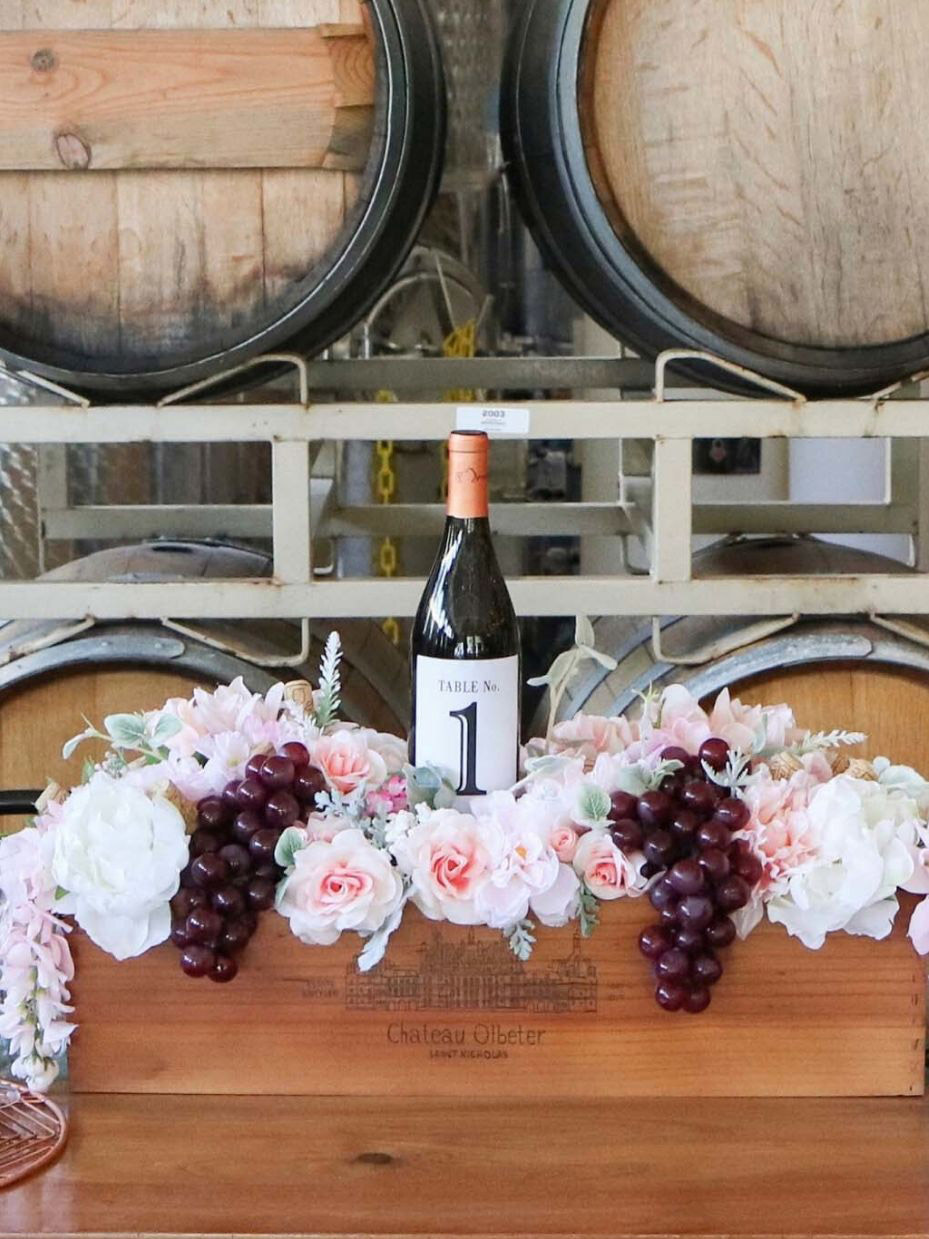 DIY Wine Crate Wedding Centerpiece