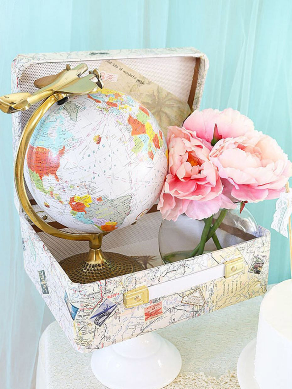 DIY Travel Suitcase Centerpiece