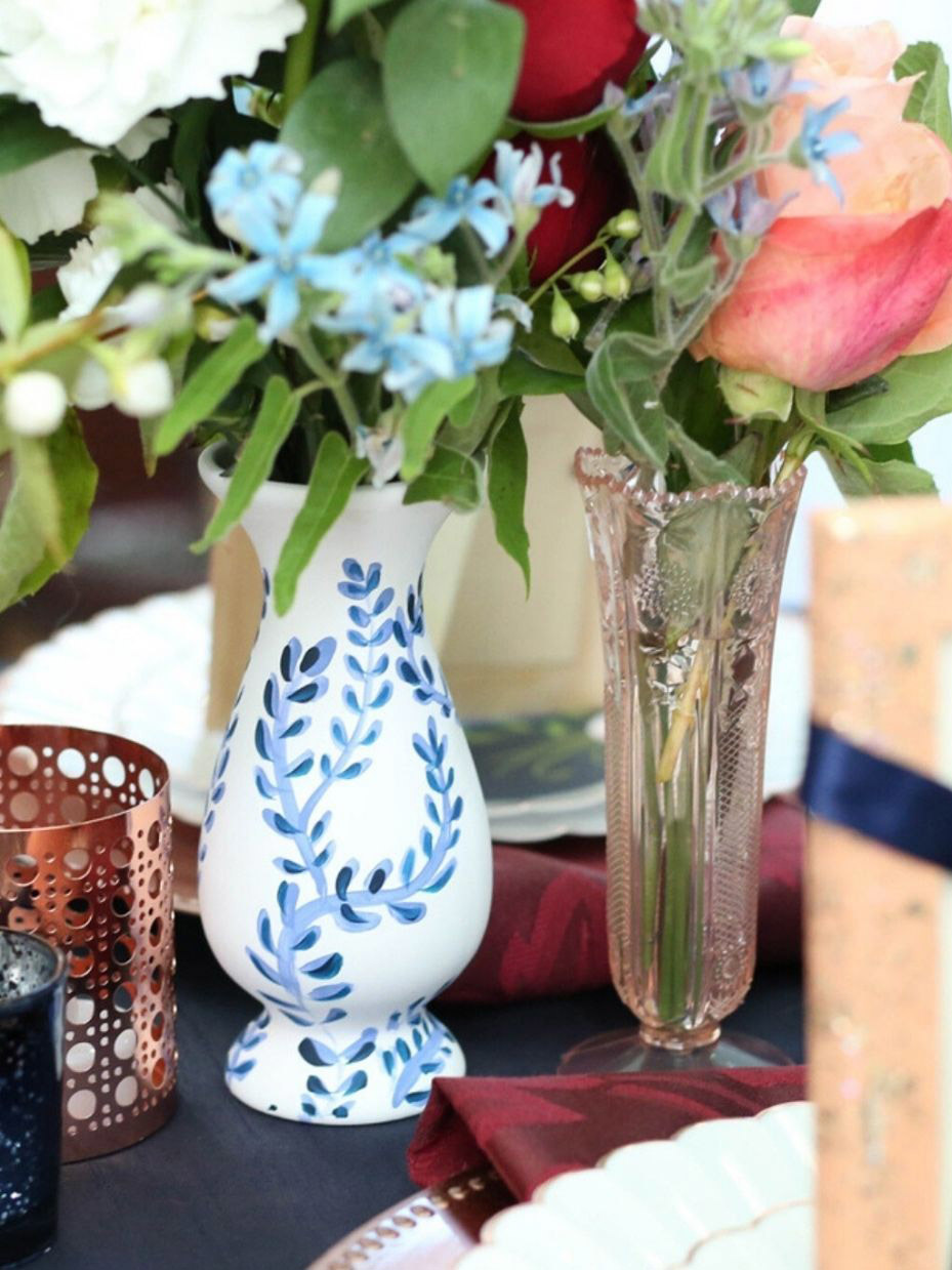 Handpainted Vase Centerpiece