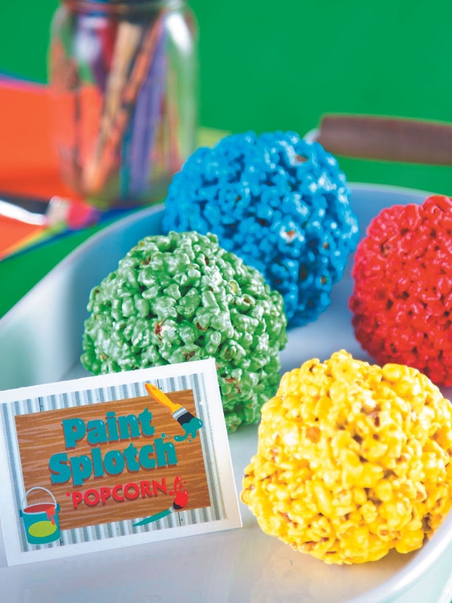 Paint Splotch Popcorn Ball Ideas