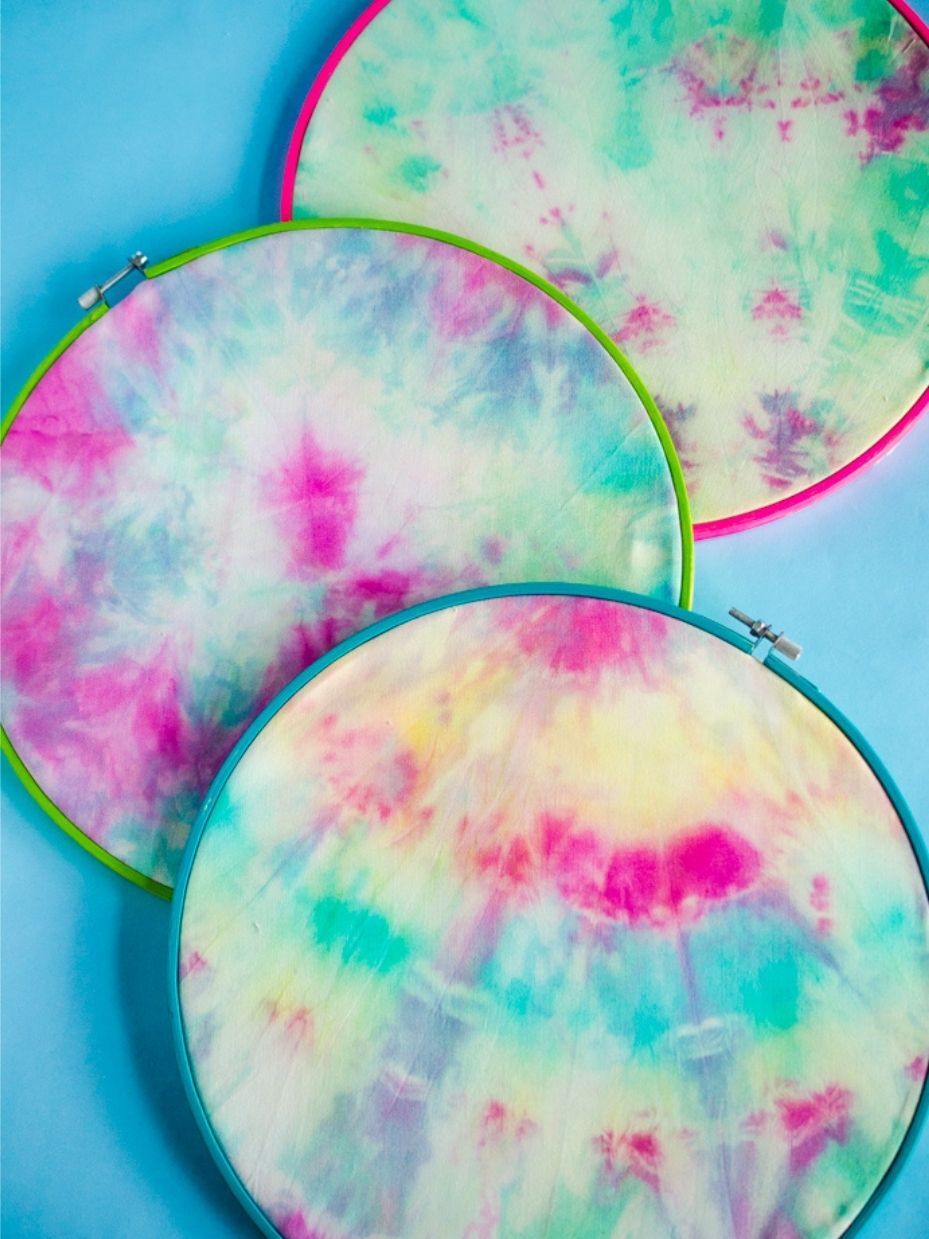 Tie Dye Embroidery Hoops
