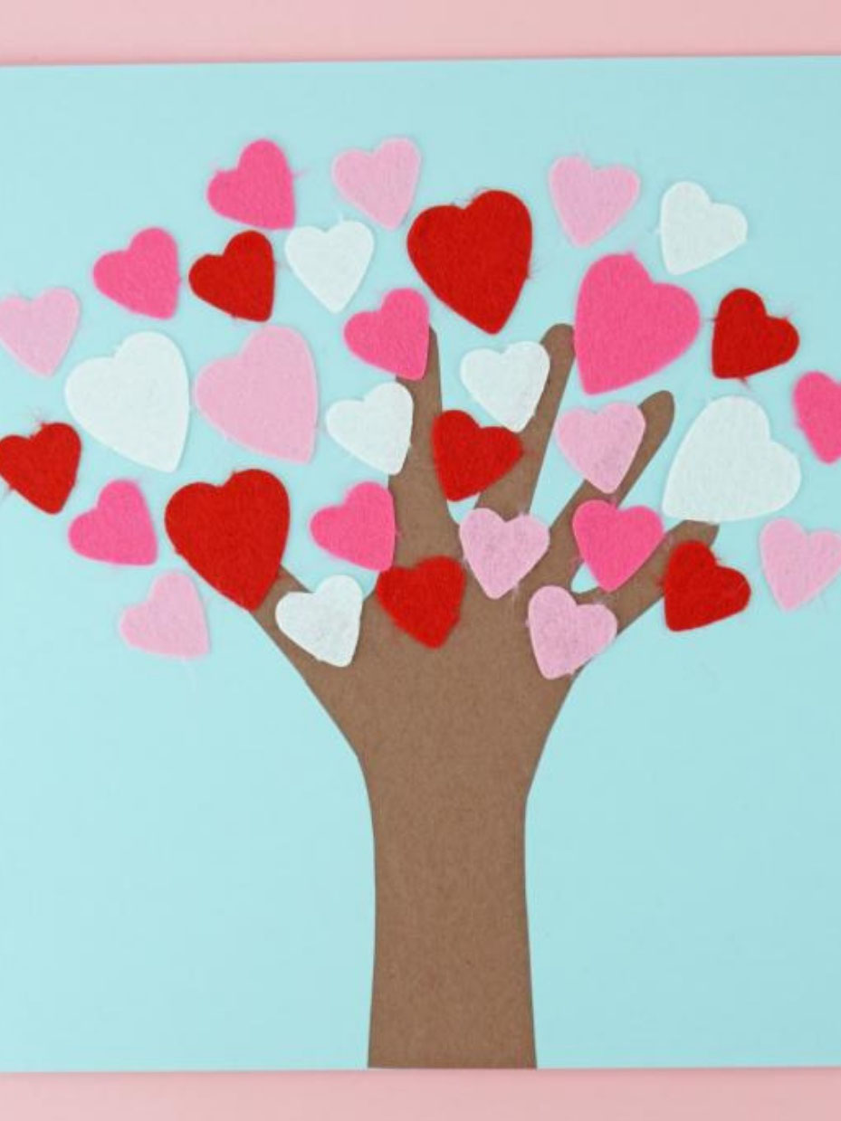 Handprint Heart Tree Craft