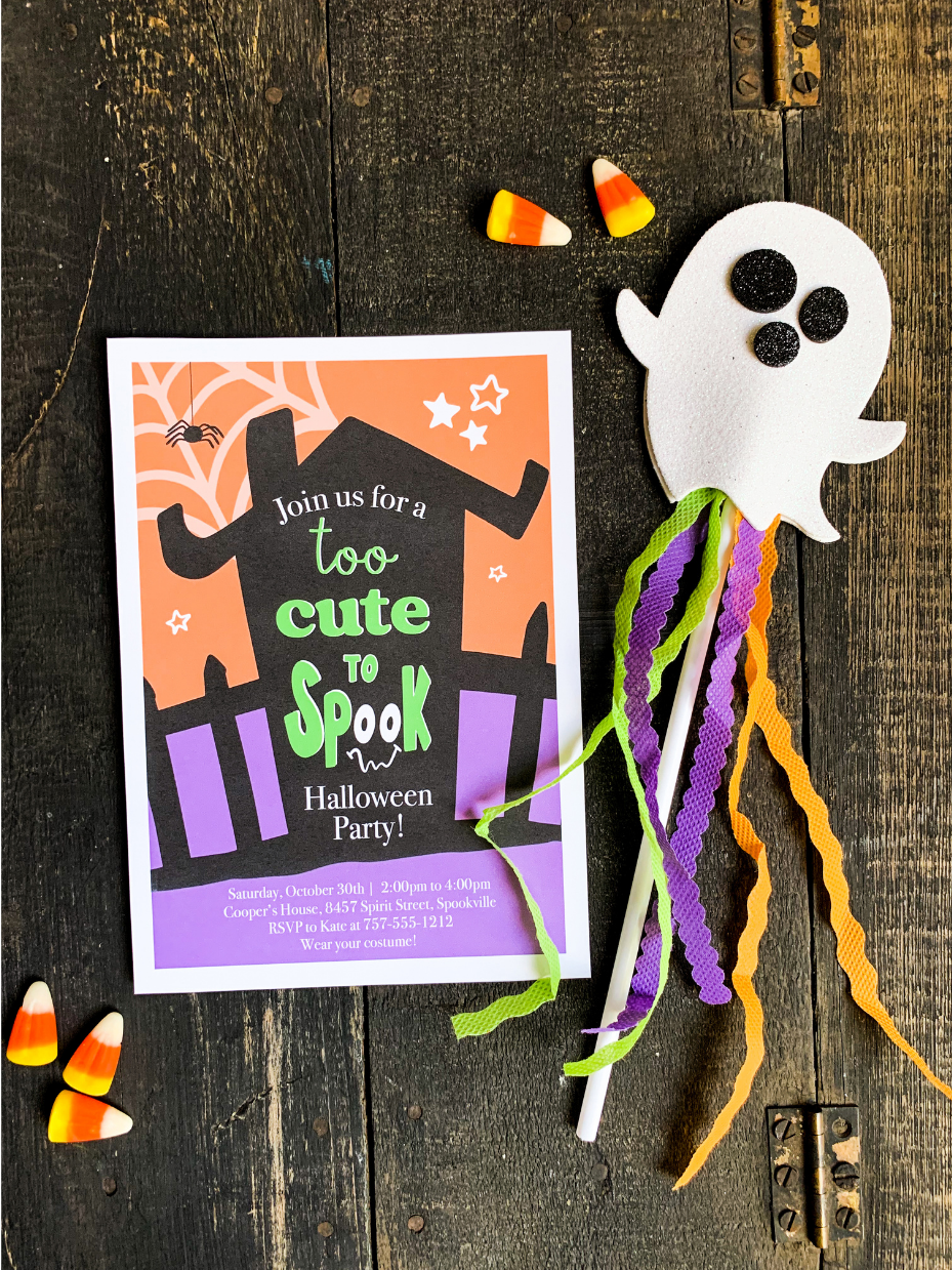 "Too Cute to Spook" Halloween Party Invitations