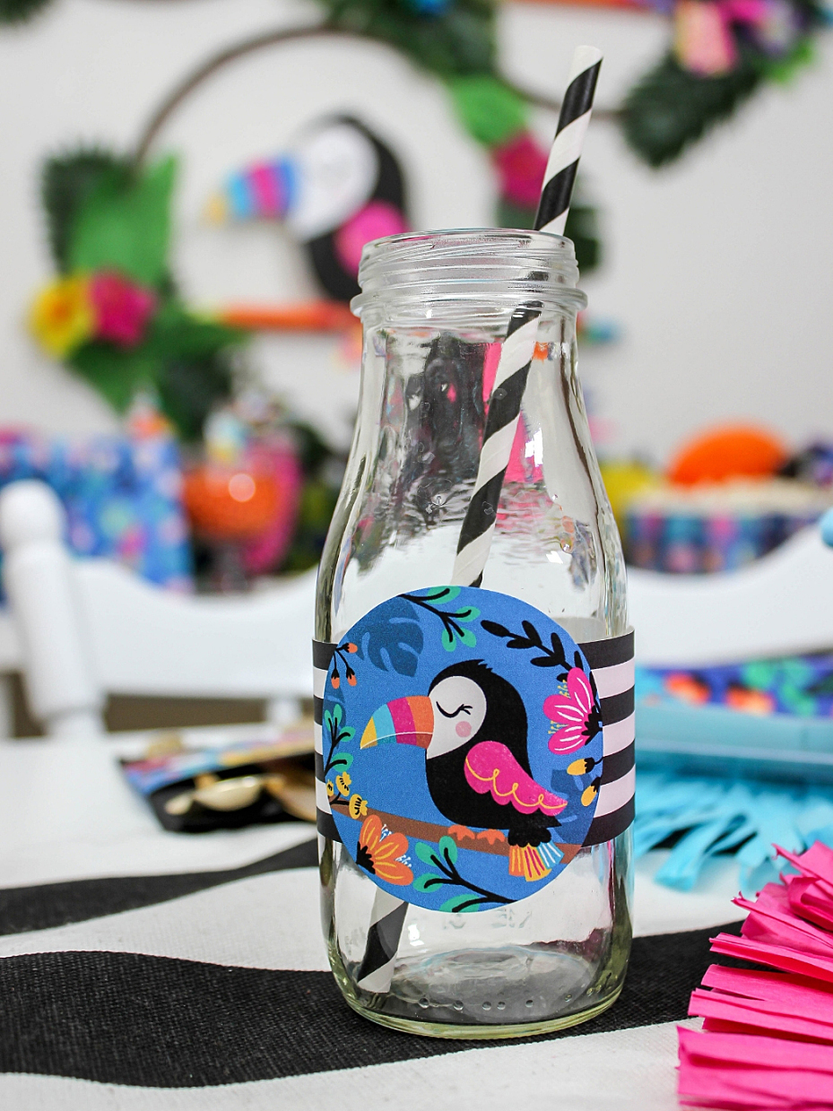 Toucan Party Bottle Labels