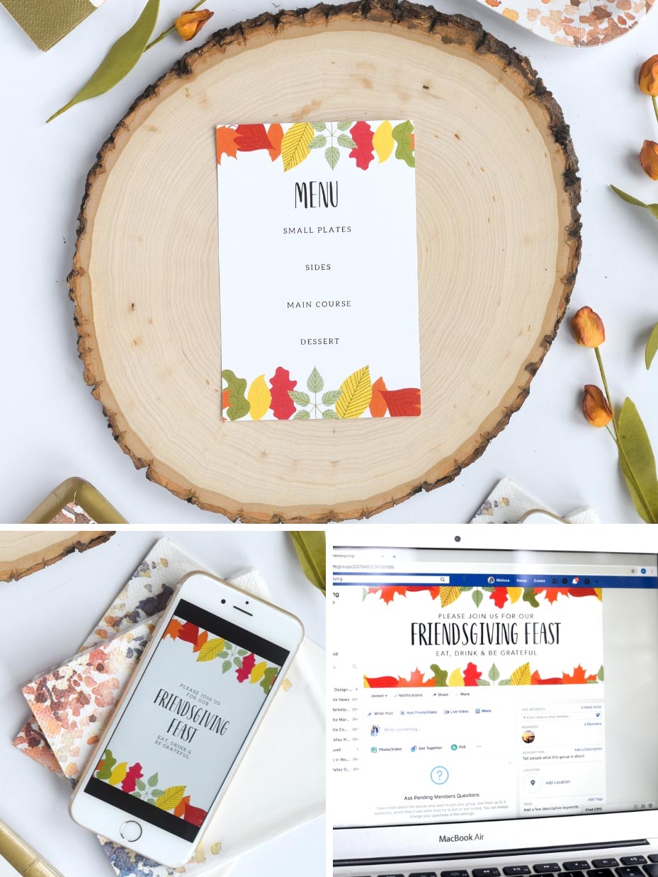 Traditional Friendsgiving Invite & Printable Menu