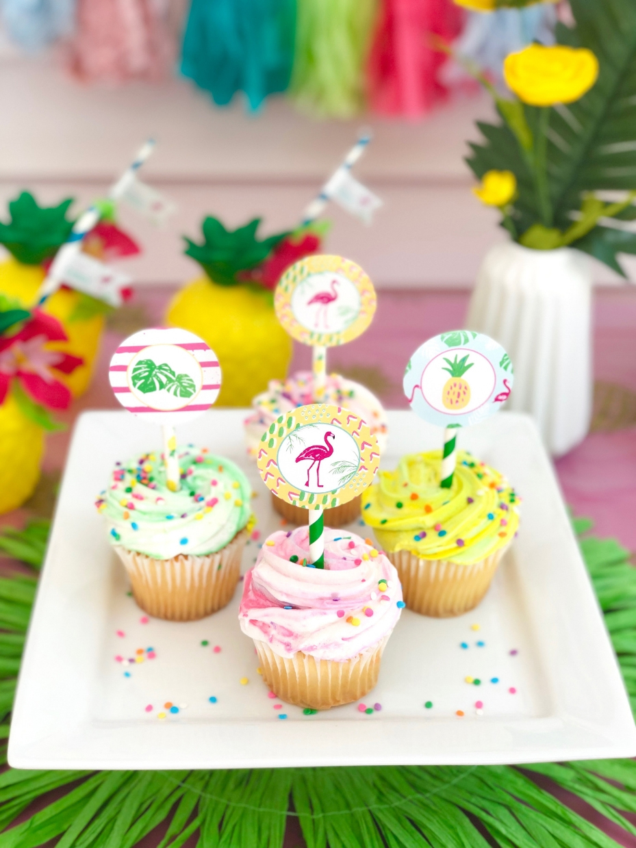 Tropical Flamingo Pineapple Party Printables Fun365 8972