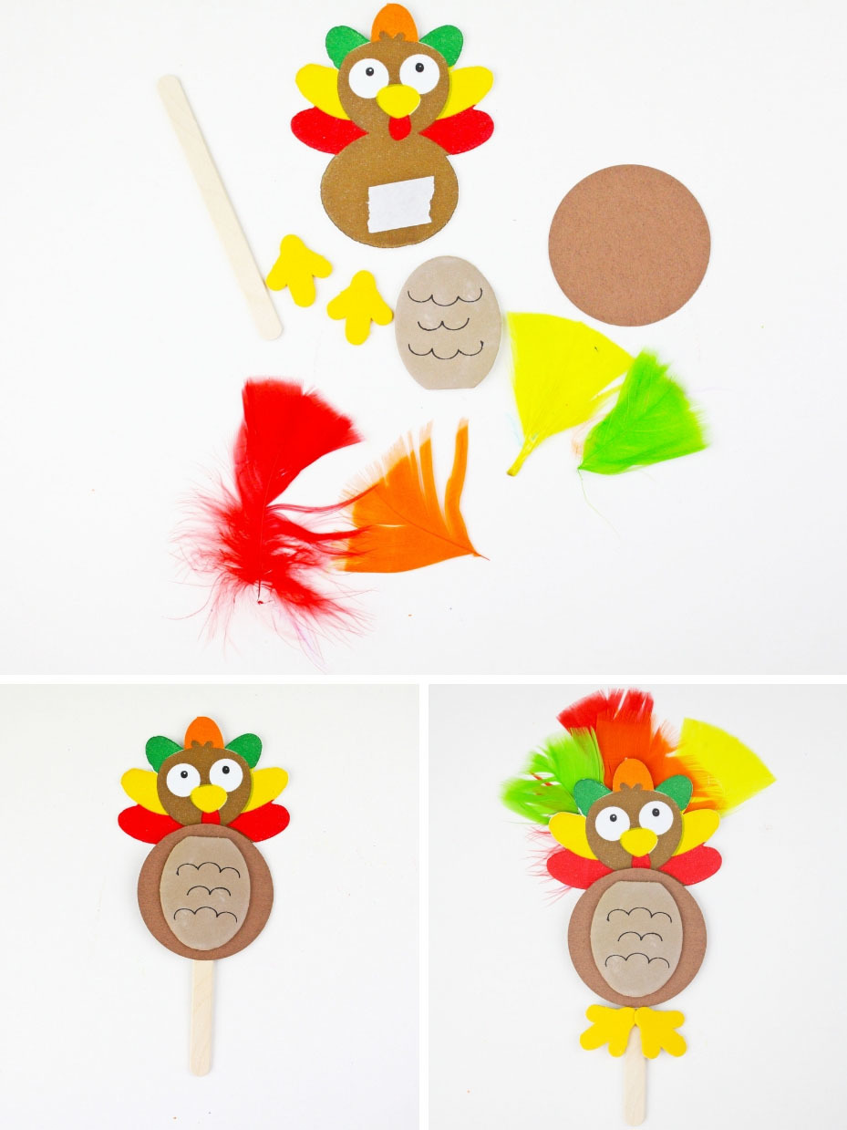 Turkey Popsicle Stick Puppet