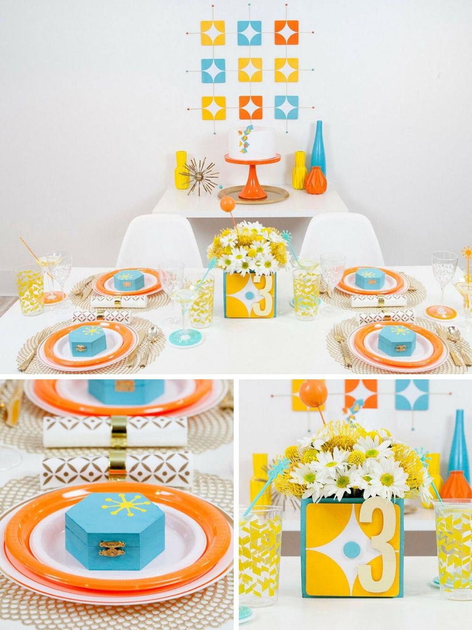 Vibrant Mid Century Modern Bridal Shower
