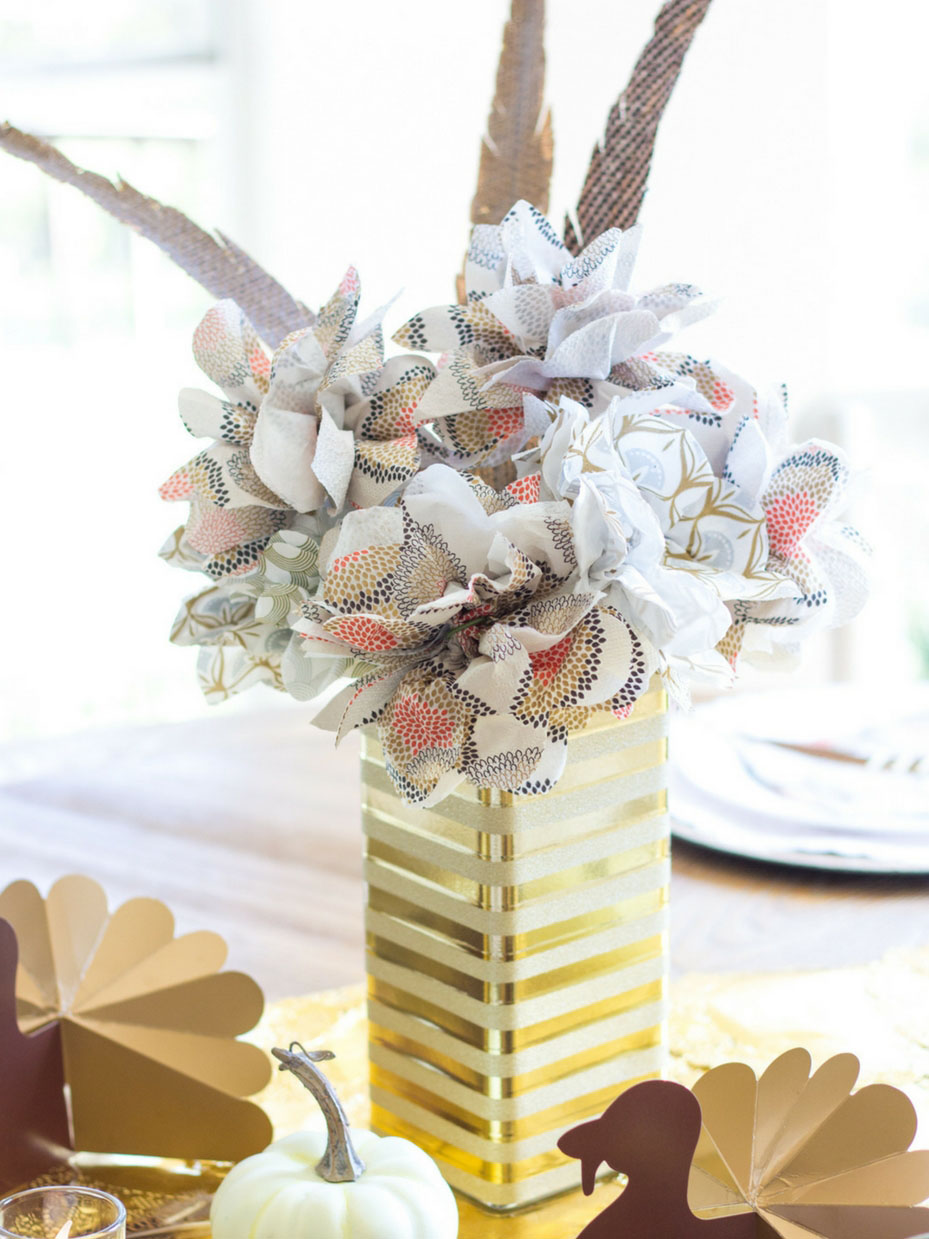 Gold Washi Tape Decorated Vase