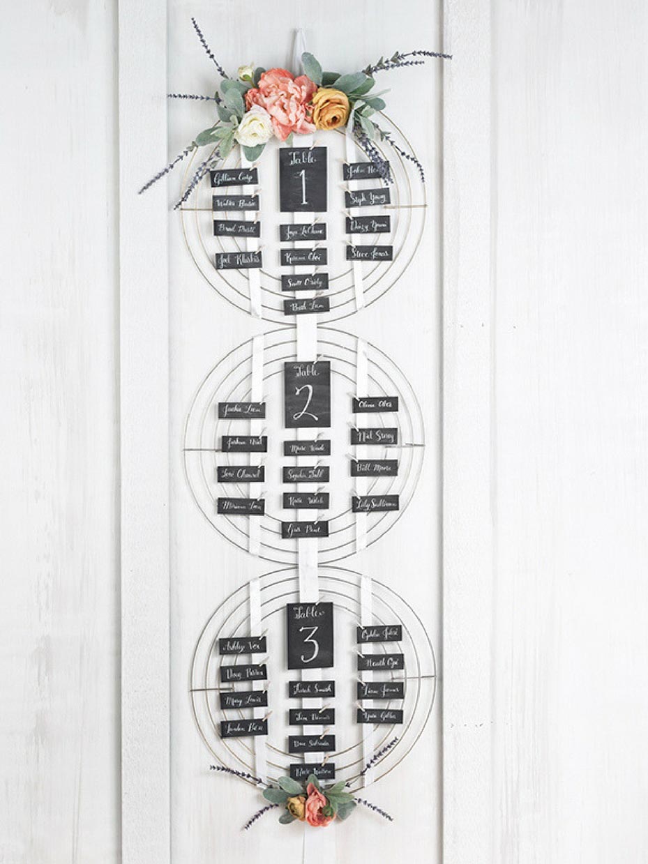 DIY Floral Wreath Seating Chart