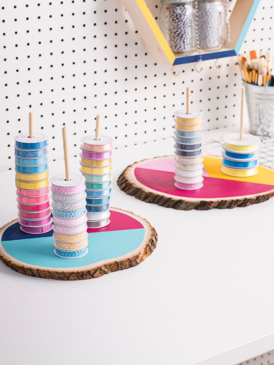 Wood DIY Ribbon Organizer