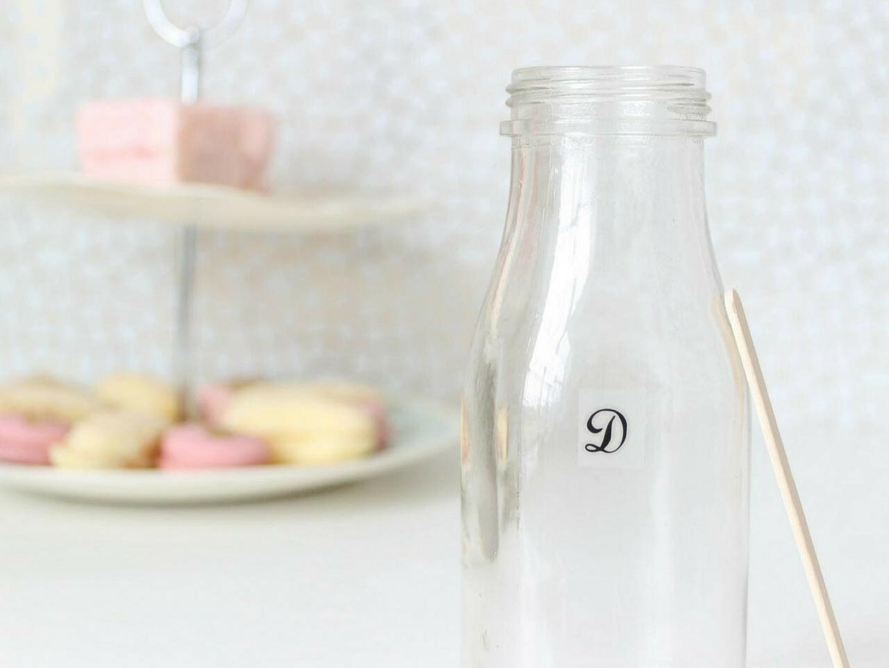 Clear Glass Milk Bottles with Lids - 12 Pc.