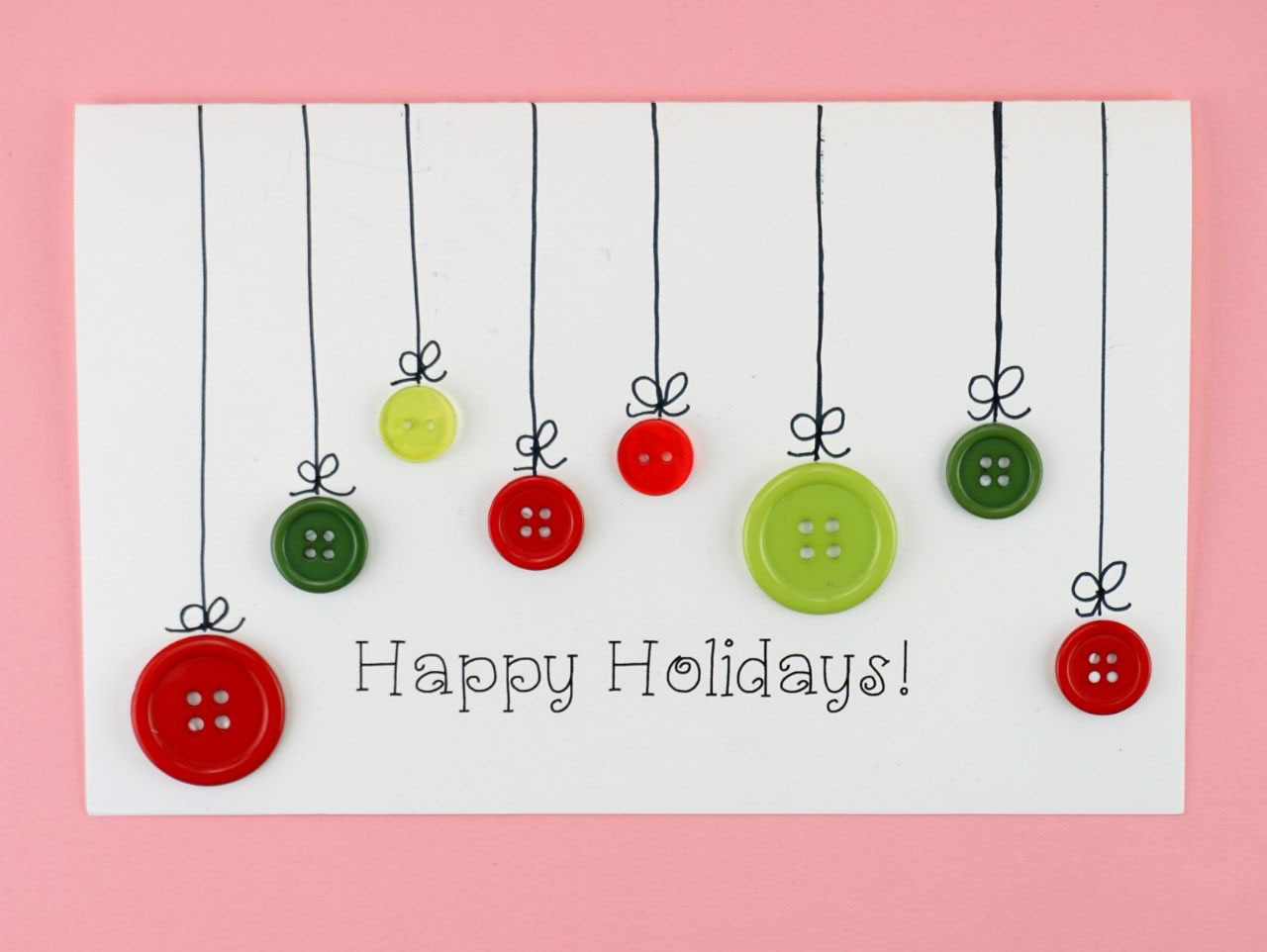 Ho Ho Ho Button Holiday Card -   Christmas card crafts, Button  christmas cards, Christmas cards handmade
