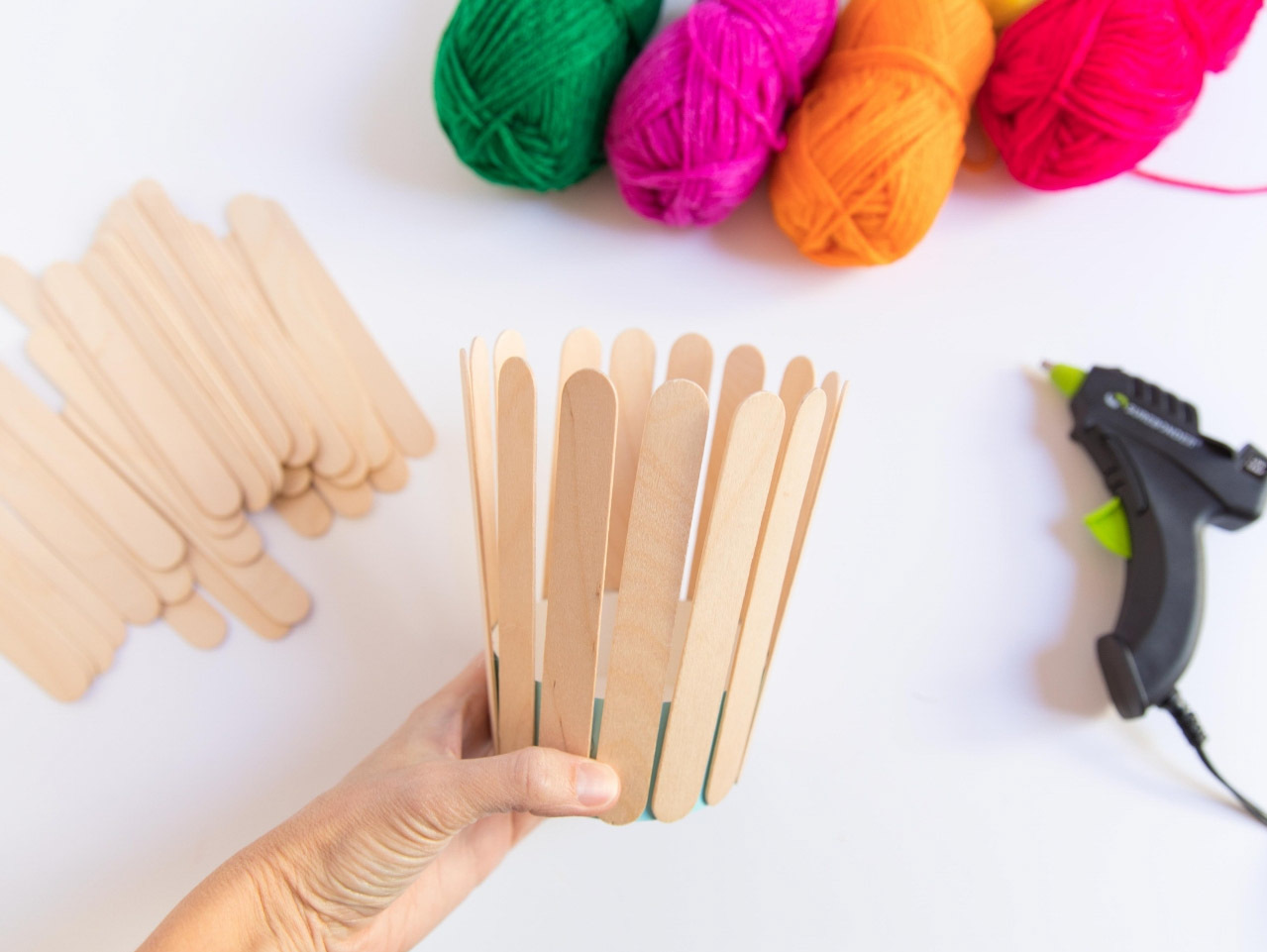 DIY Woven Craft Stick Baskets
