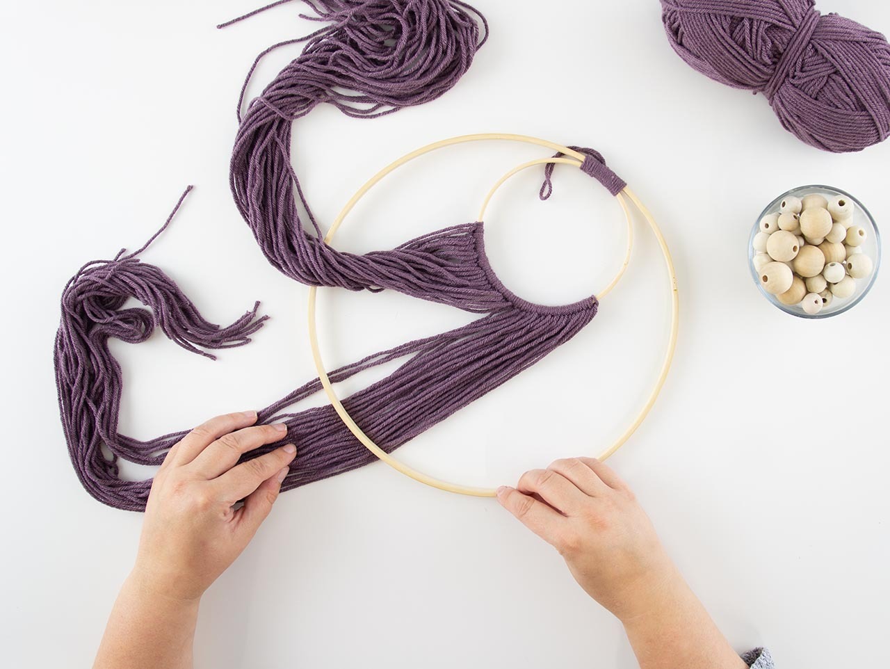 DIY Double Hoop Macrame Wall Hanging Idea