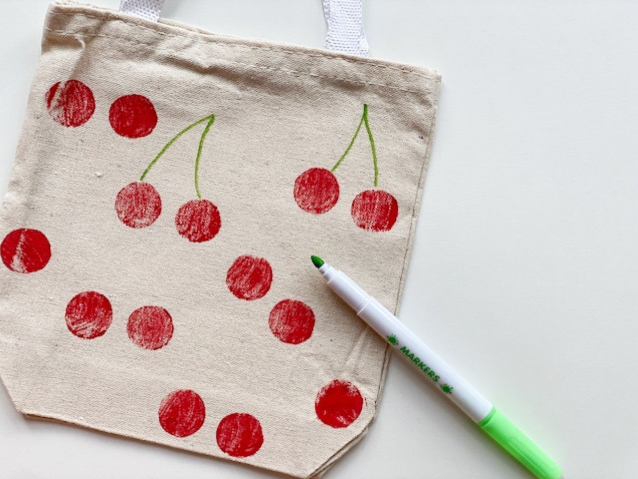 Cherry Picking Bag Canvas DIY-Panel Design 1