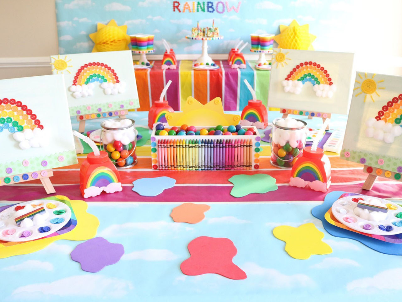Rainbow Party Centerpiece - Party Decor - 1 Piece