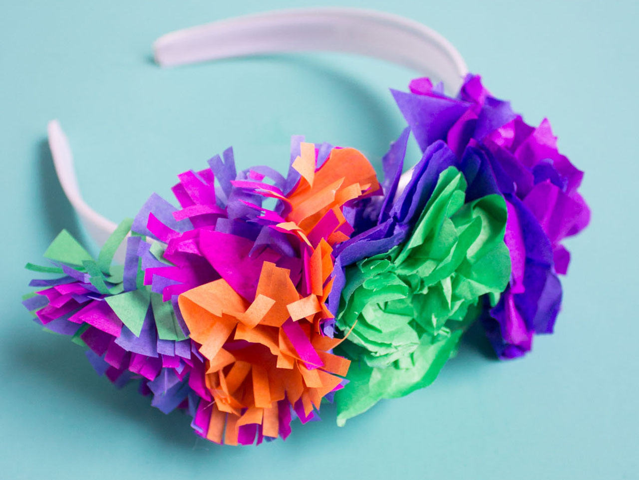 Hazlo tú mismo - Diadema de flores de papel crepé ￨DIY - Crepe paper flower  headband 