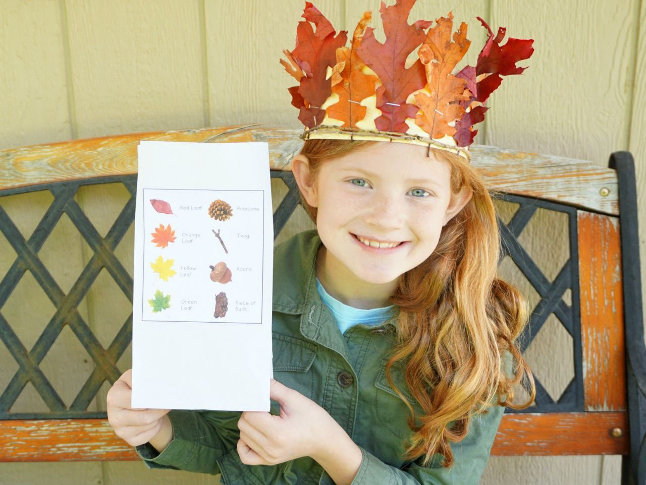 Fall Scavenger Hunt & Nature Crown Craft 