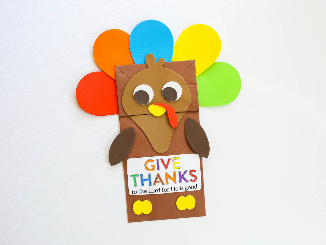 Give Thanks to the Lord Turkey Puppet Craft | Fun365