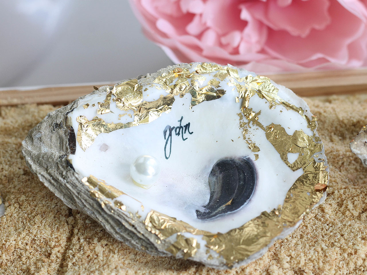 Oyster Shell Place Cards DIY - at home with Ashley