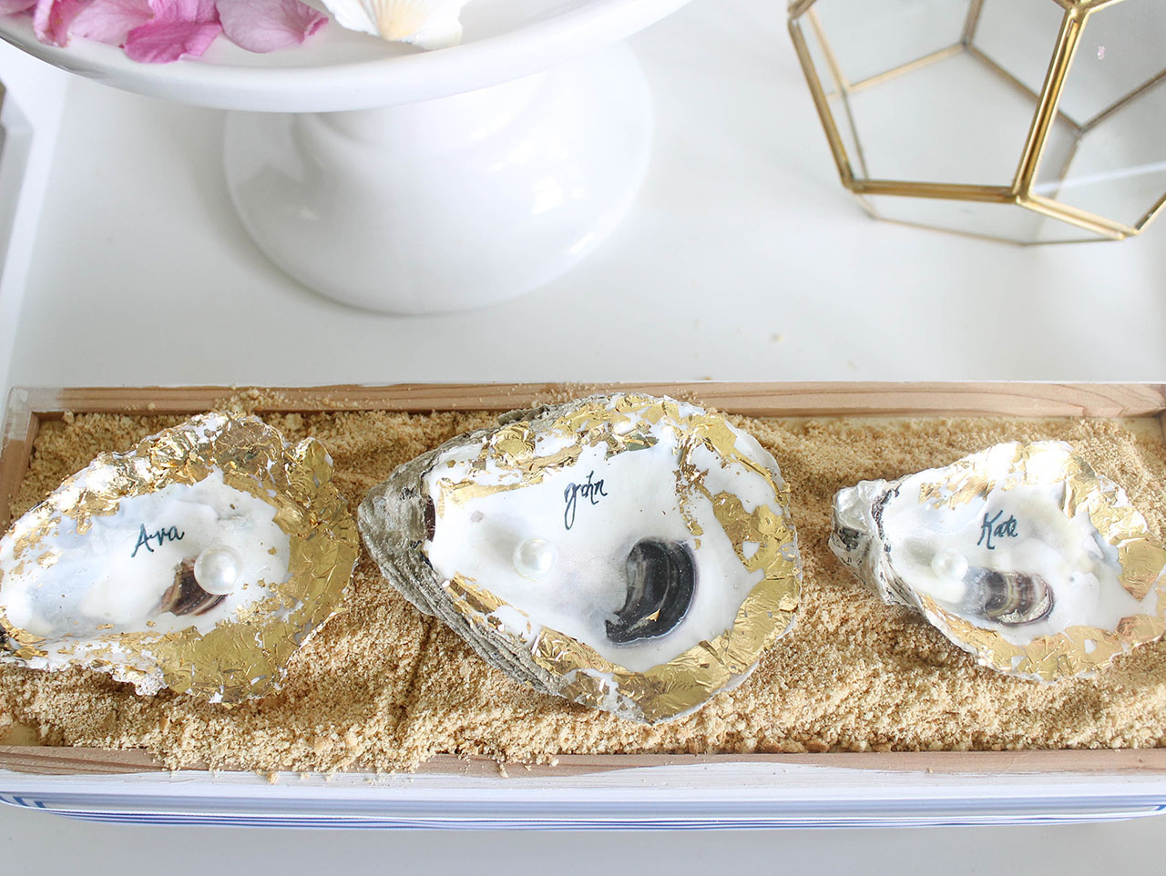 Oyster Shell Place Cards DIY - at home with Ashley