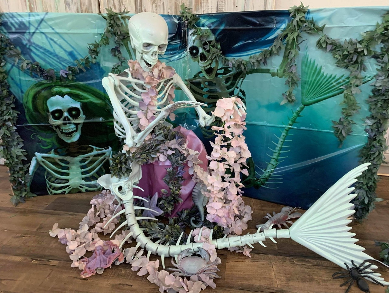 Day of shops the Dead skeleton Halloween purple Mermaid