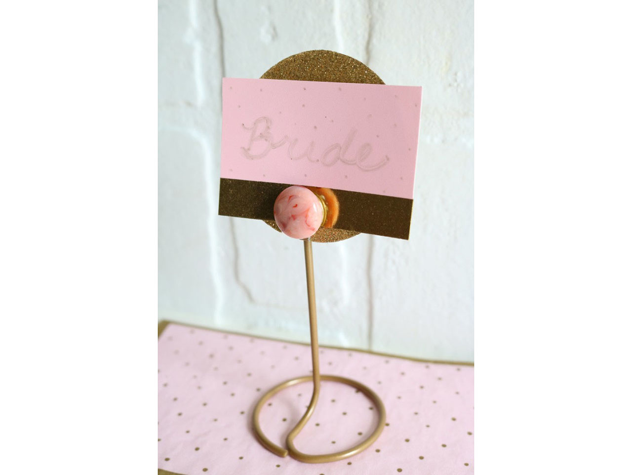rose gold place card holders