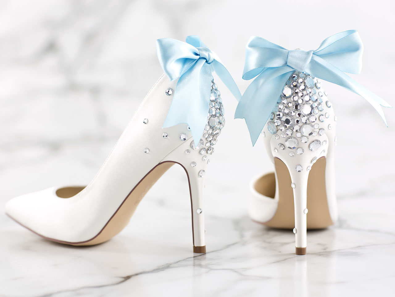 Something Blue DIY Bling Wedding Heels 