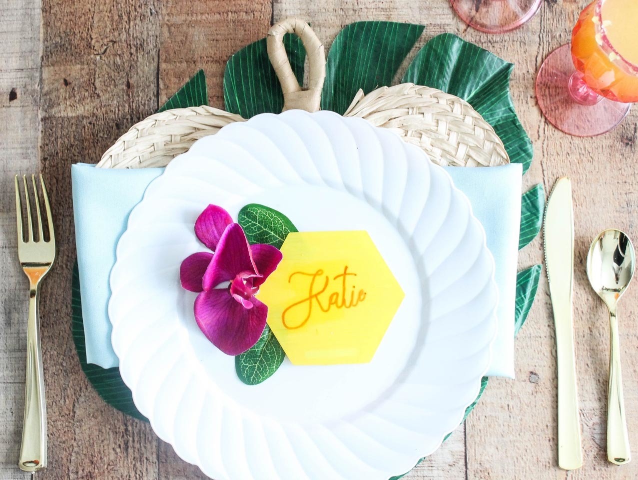 DIY Tropical Wedding Place Cards | Fun365