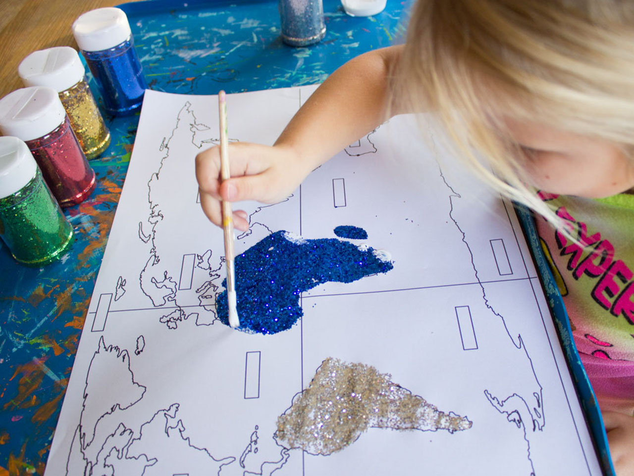 world map drawing for kids