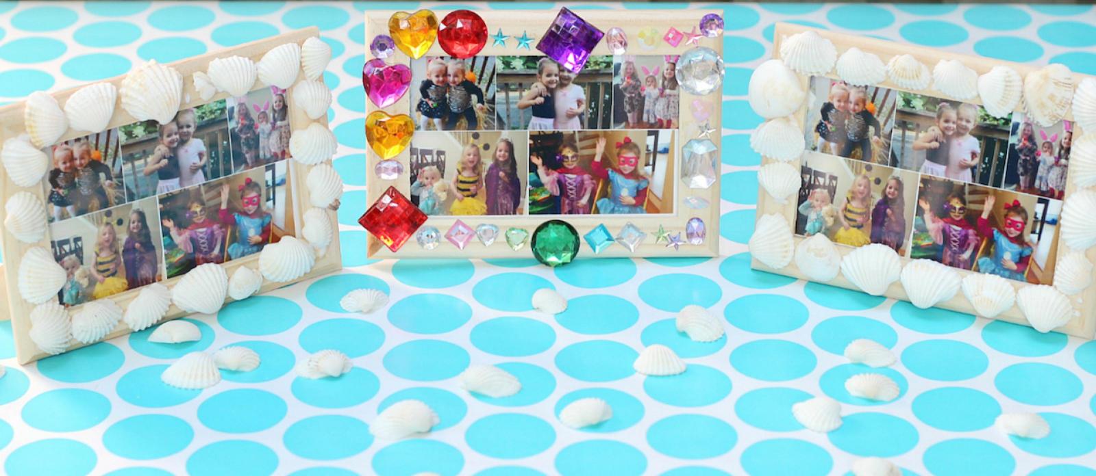 Jeweled Sea Shell Photo Frames