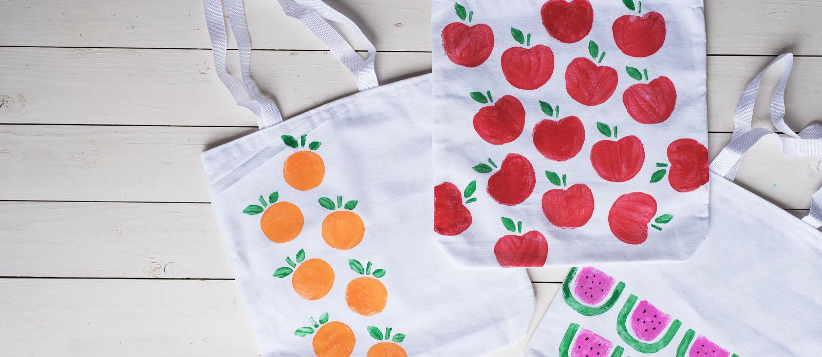 Fruit sale tote bags