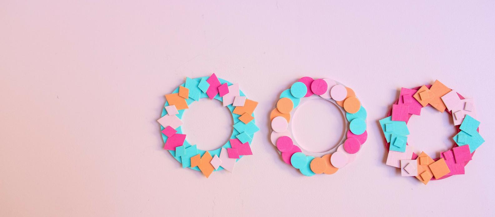 Mini Geometric Wood Wreaths