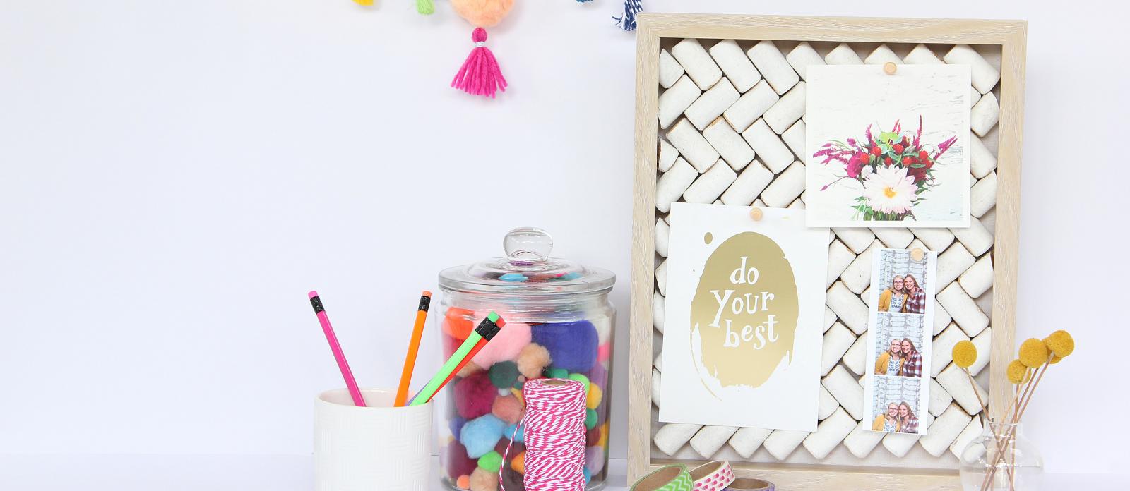 DIY Herringbone Cork Board
