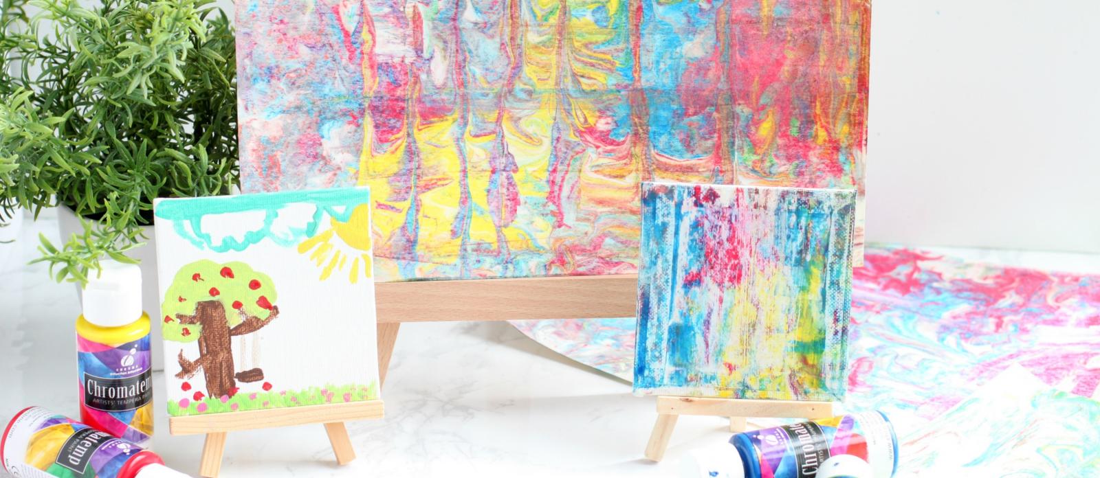 Shaving Cream Marbled Paper