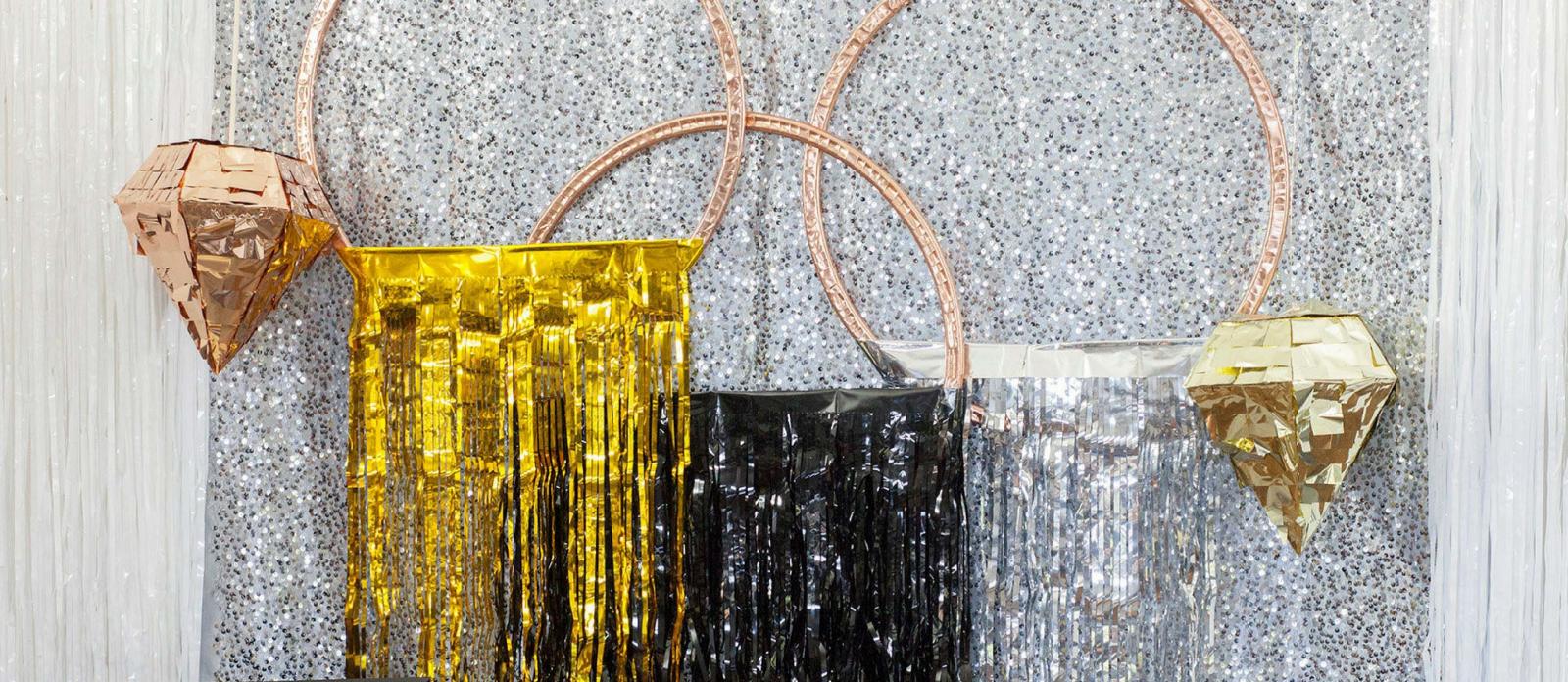 DIY Metallic Fringe Photo Booth for a New Year's Eve Wedding